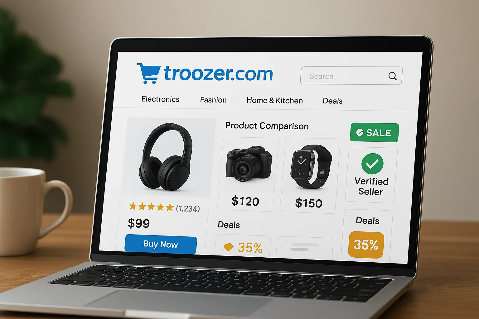 Troozer com online shopping platform showcasing smart product comparison and verified deals